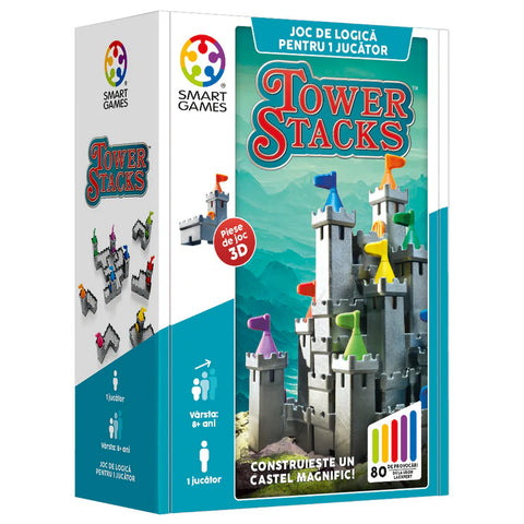 Smart Games - Tower Stacks, joc de logica cu 80 de provocari