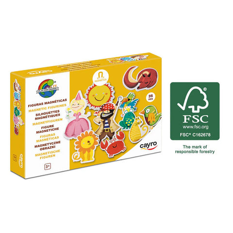 Set figurine magnetice pentru copii, din lemn – 35 piese . Cayro