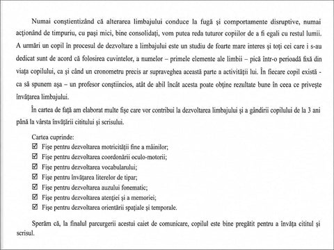 Caiet pentru comunicare – Preabecedar. Ghid complet pentru invatarea scrisului si cititului