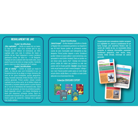 Europa. Tari si capitale. Carti de Joc Educative