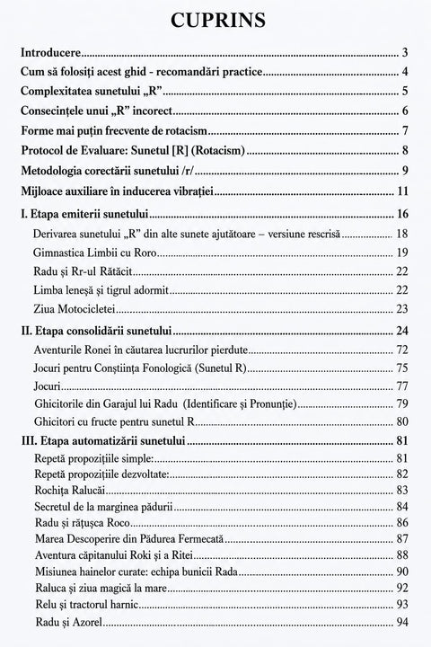 Ghid pentru corectarea sunetului R