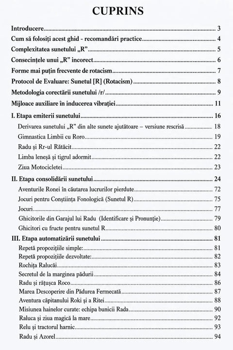 Ghid pentru corectarea sunetului R