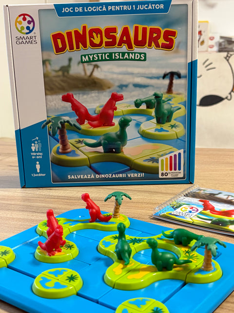 Smart Games - Dinosaurs Mystic Islands, joc de logica cu 80 de provocari