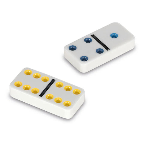Joc Domino Clasic colorat, in cutie metalica. Cayro