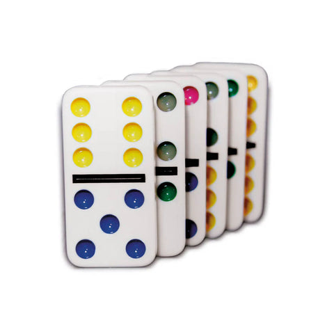 Joc Domino Clasic colorat, in cutie metalica. Cayro