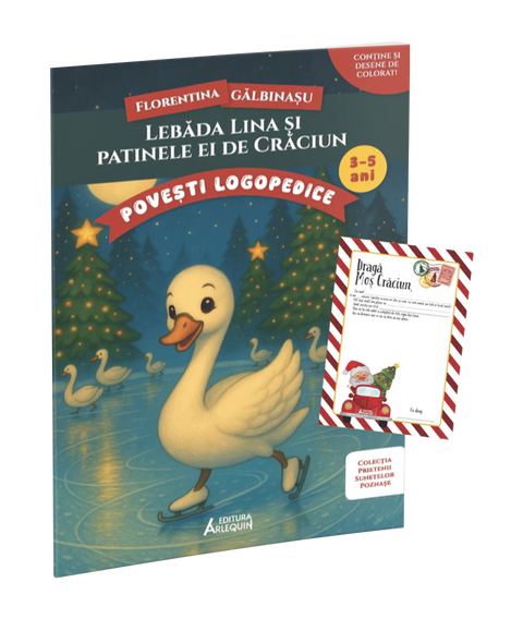 Lebada Lina si patinele ei de Craciun – poveste logopedica + Scrisoare pentru Mos Craciun