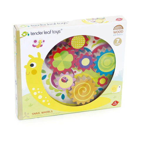 Melcul didactic, din lemn premium - Snail Whirls - 7 piese - Tender Leaf Toys