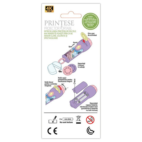 PRINTESE - Proiector portabil pentru copii, 24 imagini clare, colorate si spectaculoase