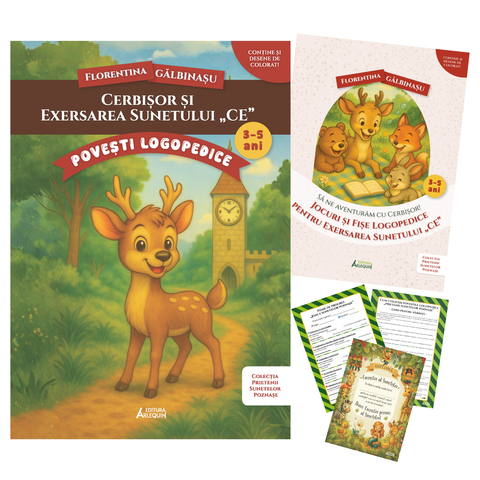 Pachet Cerbisor si exersarea sunetului „CE”. Prietenii Sunetelor Poznase