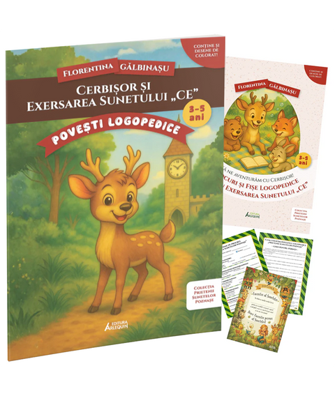 Pachet Cerbisor si exersarea sunetului „CE”. Prietenii Sunetelor Poznase