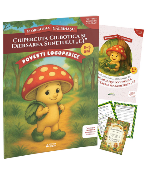 Pachet Ciupercuta Ciubotica si exersarea sunetului „CI”. Prietenii Sunetelor Poznase