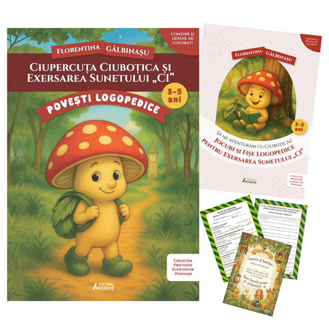 Pachet Ciupercuta Ciubotica si exersarea sunetului „CI”. Prietenii Sunetelor Poznase
