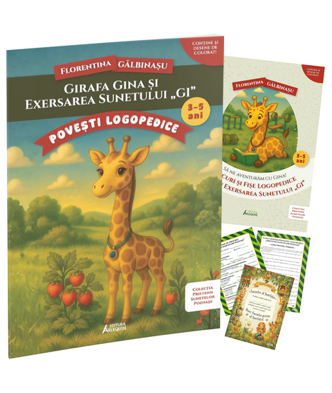 Pachet Girafa Gina si exersarea sunetului „GI”. Prietenii Sunetelor Poznase
