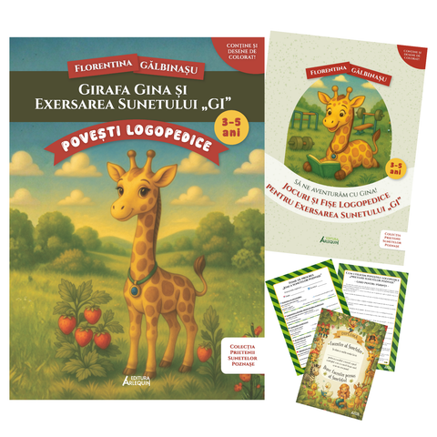 Pachet Girafa Gina si exersarea sunetului „GI”. Prietenii Sunetelor Poznase