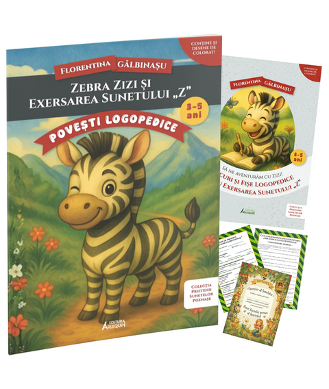 Pachet Zebra Zizi si exersarea sunetului „Z”. Prietenii Sunetelor Poznase