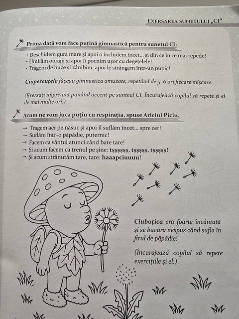 Pachet Ciupercuta Ciubotica si exersarea sunetului „CI”. Prietenii Sunetelor Poznase