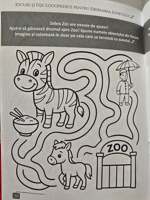 Pachet Zebra Zizi si exersarea sunetului „Z”. Prietenii Sunetelor Poznase