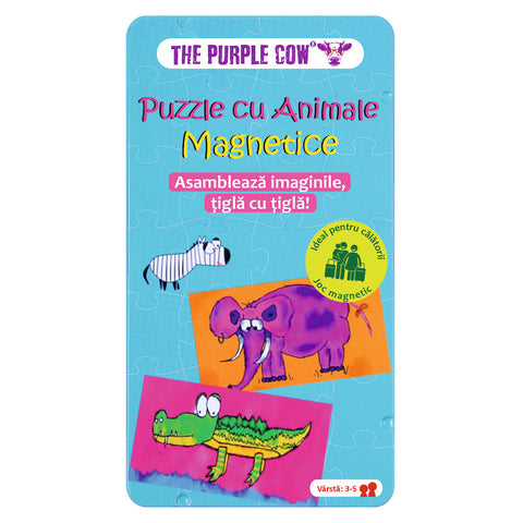 Purple Cow - Puzzle cu Animale Magnetice