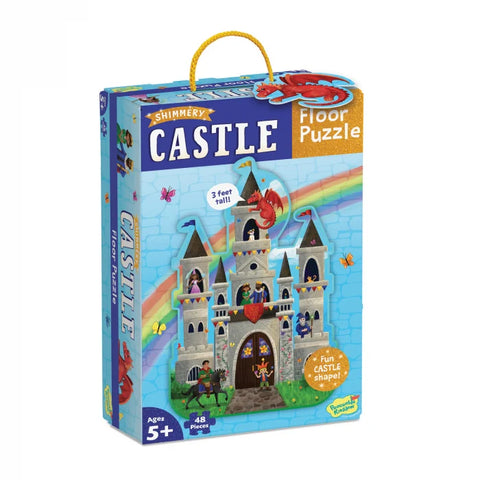 Puzzle de podea in de forma de castel, cu personaje si dragoni. Castle Floor Puzzle