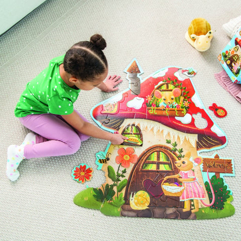 Puzzle de podea in forma de ciupercuta. Casuta soriceilor. Mouse house Floor Puzzle