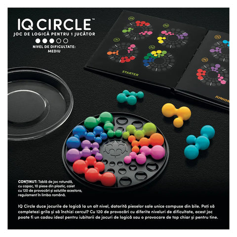 Smart Games - IQ Deluxe - Circle, joc de logica cu 120 de provocari