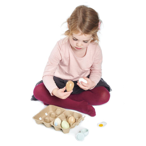 Oua, din lemn premium - Wooden Eggs - 7 piese - Tender Leaf Toys