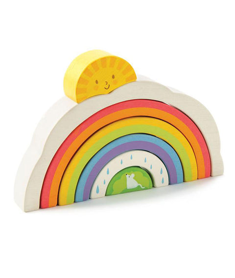Tunelul curcubeu din lemn premium - Rainbow Tunnel - 7 piese - Tender Leaf Toys