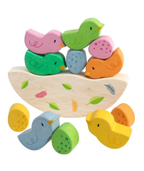 Balansoarul cu pasari, din lemn premium - Rocking Baby Bird - 12 piese - Tender Leaf Toys