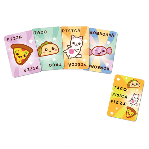 Taco Pisica Pizza, joc de carti distractiv pentru copii