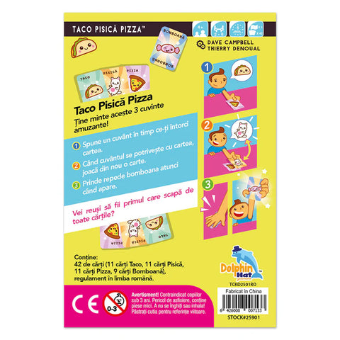 Taco Pisica Pizza, joc de carti distractiv pentru copii