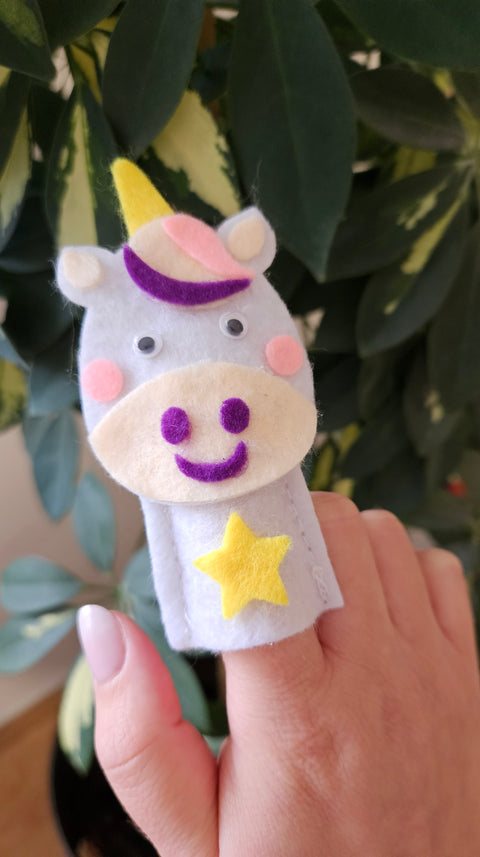 Unicorn. Marionete pentru degete din fetru