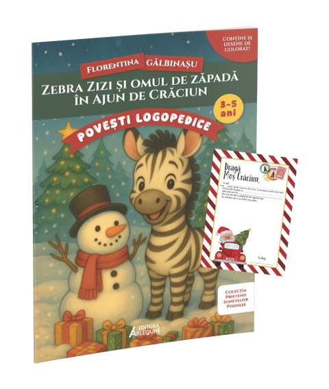 Zebra Zizi si omul de zapada in Ajun de Craciun – poveste logopedica + Scrisoare pentru Mos Craciun