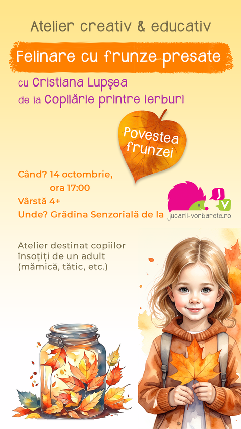 Atelier Felinare de toamna cu frunze presate - Povestea frunzei