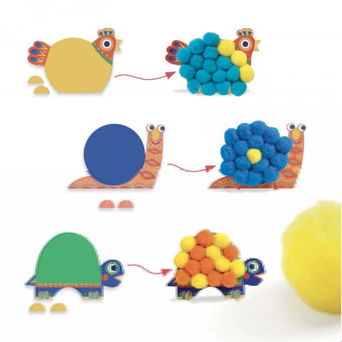 Atelier creativ Animale pufoase. Djeco