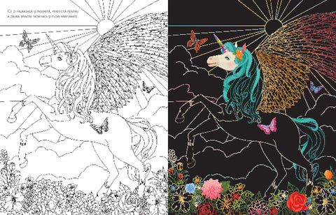 Citeste, razuieste si coloreaza - Unicorni