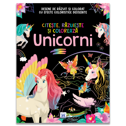 Citeste, razuieste si coloreaza - Unicorni