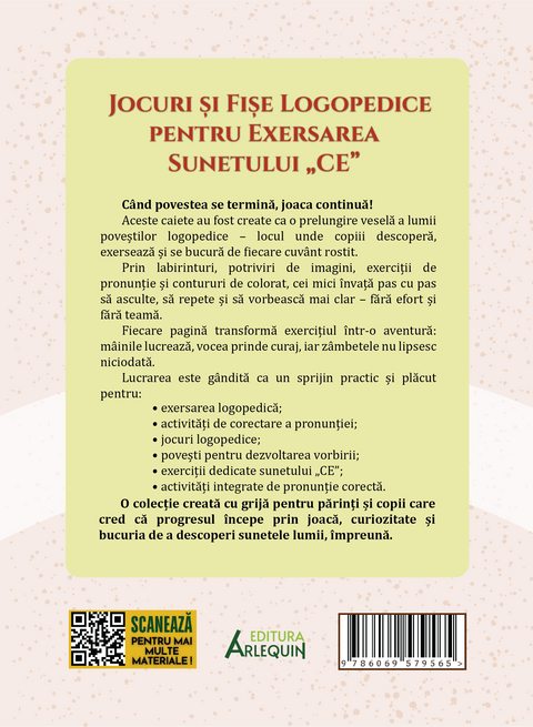 Pachet Cerbisor si exersarea sunetului „CE”. Prietenii Sunetelor Poznase