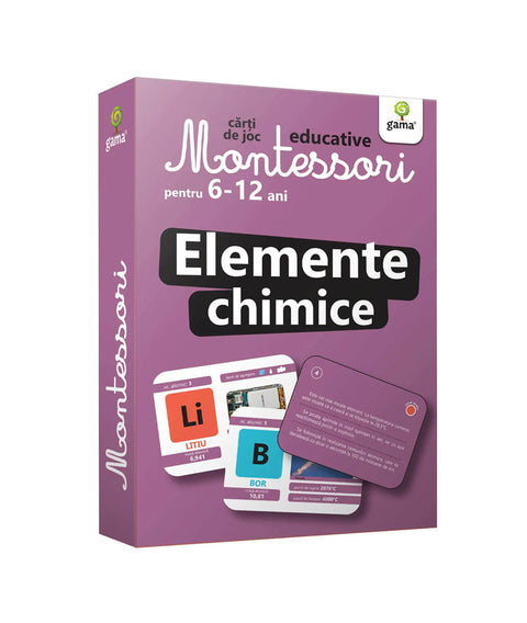 Carti de joc Montessori pentru 6-12 ani. Elemente chimice