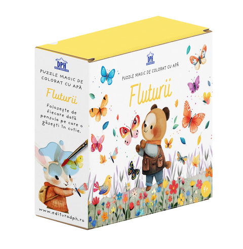 Fluturii - Puzzle magic de colorat cu apa