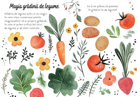 Gradina de legume - Puzzle magic de colorat cu apa