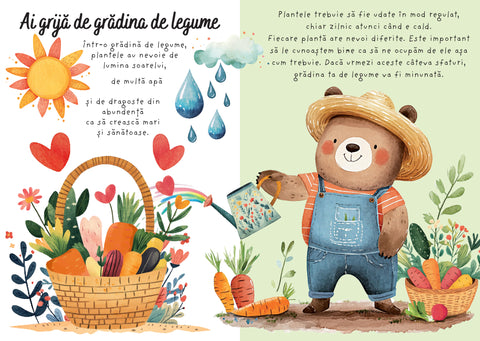 Gradina de legume - Puzzle magic de colorat cu apa