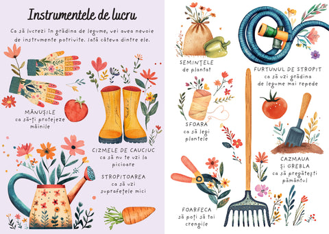 Gradina de legume - Puzzle magic de colorat cu apa