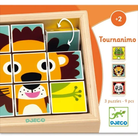 Puzzle din cuburi Tournanimo. Djeco