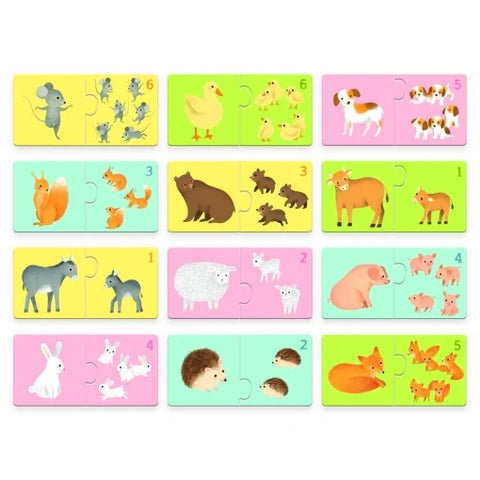 Puzzle duo asociere mama-pui. Djeco