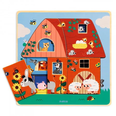 Puzzle straturi Animale de la ferma. Djeco - DJ01482