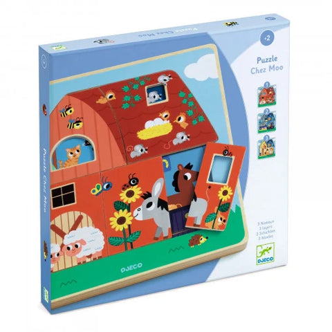 Puzzle straturi Animale de la ferma. Djeco - DJ01482