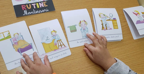 Rutine Montessori pentru fetite - Retro flashcarduri