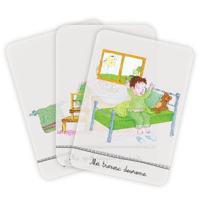 Rutine Montessori pentru baieti - Retro flashcarduri