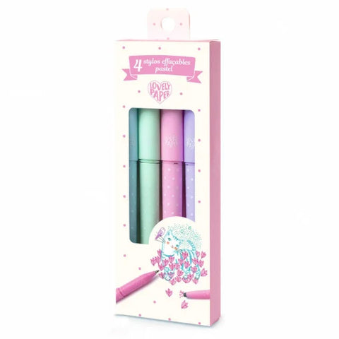 Set 4 pixuri cu radiera culori pastel. Djeco