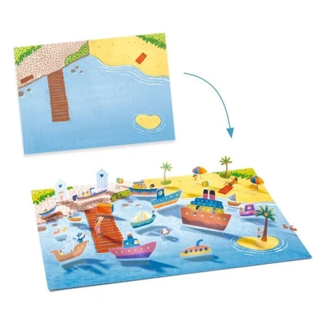 Set creativ de stickere reutilizabile Masini. Djeco
